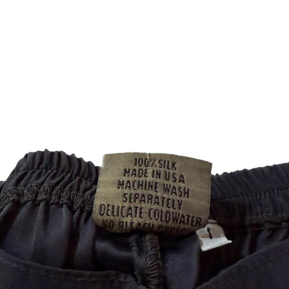 NEW URU Boutique Silk Pencil Pants Satin Hand Dyed Blue Gray USA Size 1 (Small) - Picture 5 of 10